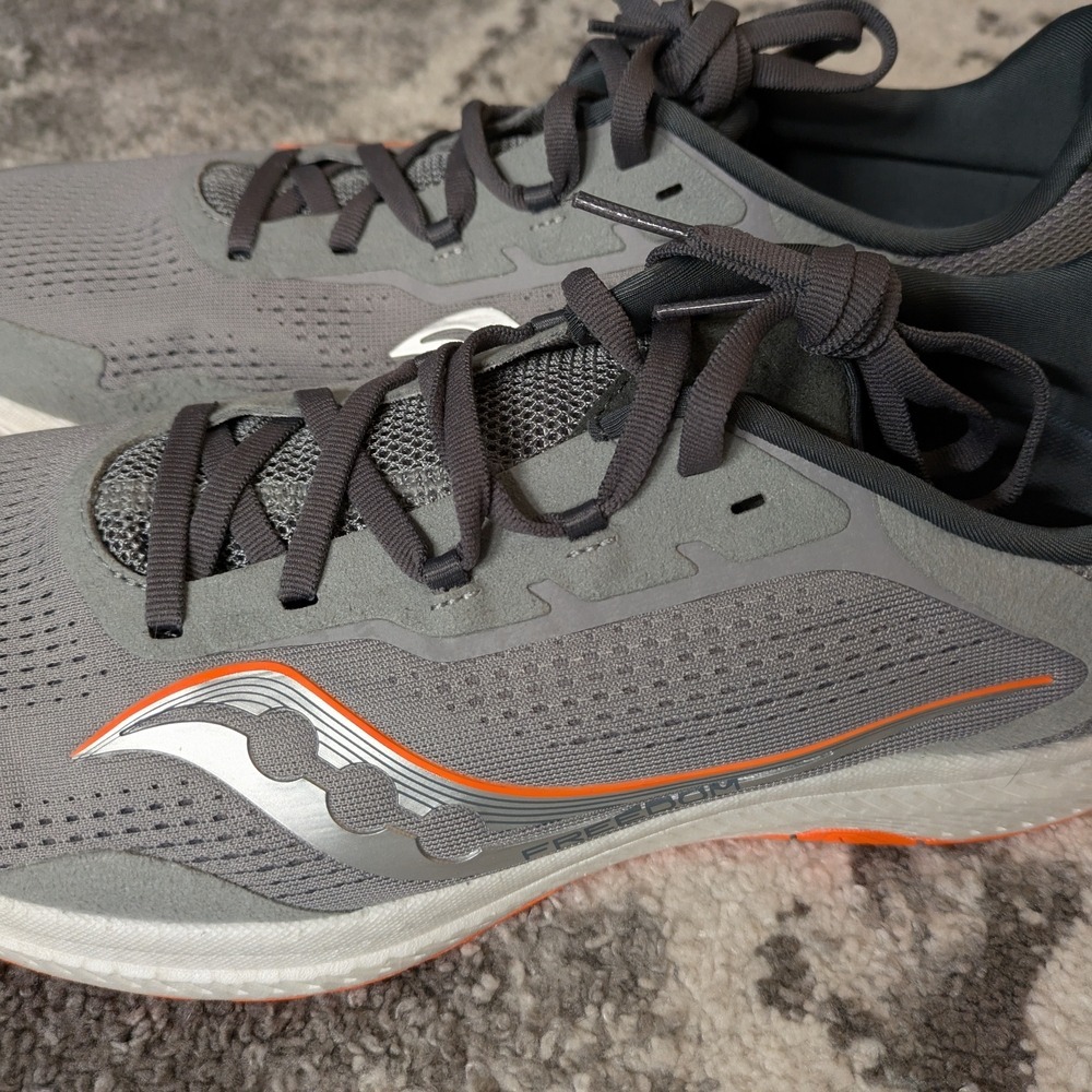 Saucony Freedom 4 Mens Shoes Sz 10 Running Athletic Alloy Vizi Orange Sneakers - Picture 5 of 6